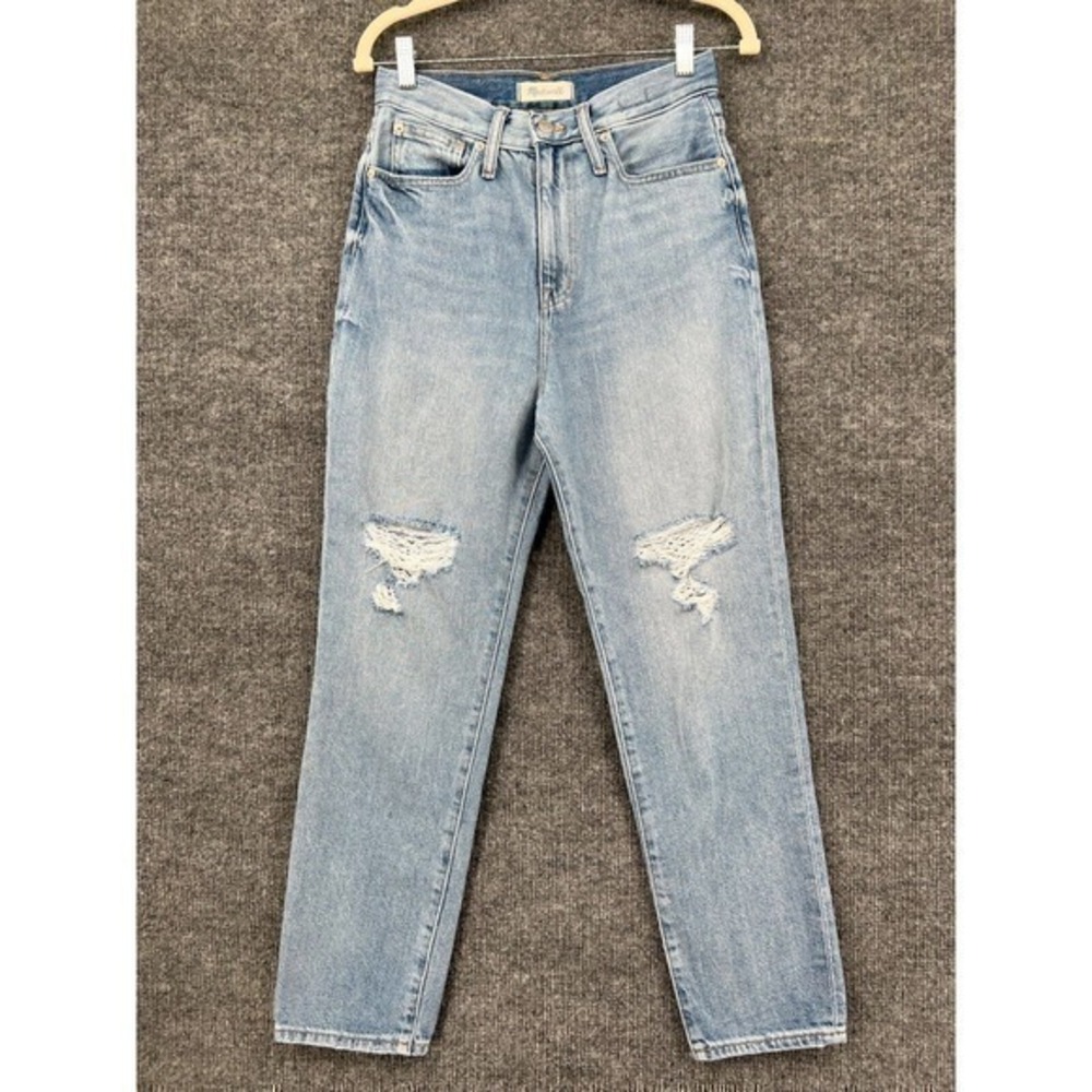 Madewell Jeans Womens 26 The Mom High Rise Distressed Ankle Relaxed Tapered EUC